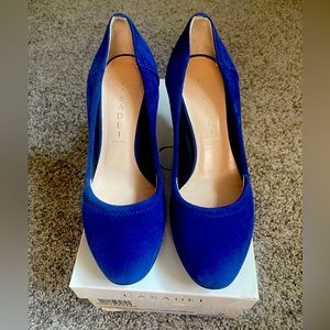 Casadei Electric Blue Stretch Suede Pump